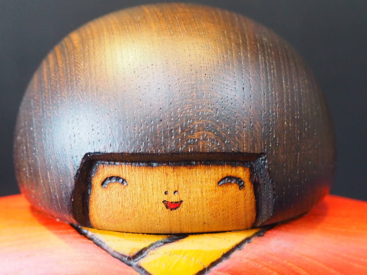 創作こけし 関口三作 「蝶」 現代の名工 三作木仮子 木札付 箱入り
