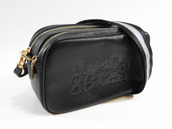 【美品】COACH ツーリング　カメラバッグ　ショルダーバッグ　ブラック　レザー ショルダーバッグ コーチ カメラバッグ COACH レザー COACH(コーチ