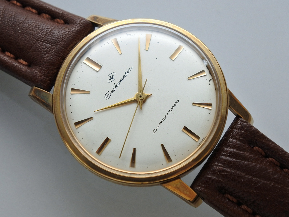 稼動品】 セイコーマチック 17石 自動巻 金メッキケース J14099DE 