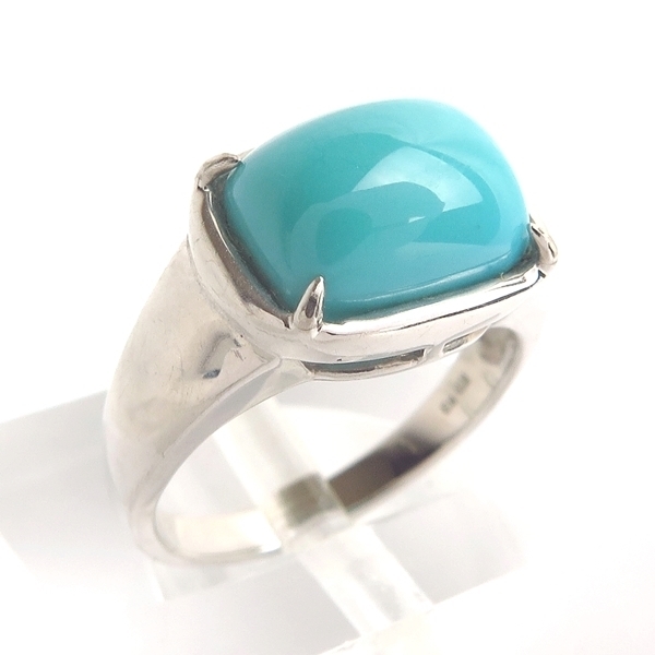  K18WG ホワイトゴールド リング トルコ石3.710ct ターコイズ 12月 誕生石 シンプル 12.5号 ソーティング付 mJ013/26370/10006639(トルコ石)｜売買されたオークション情報、yahooの商品情報をアーカイブ公 トルコ石