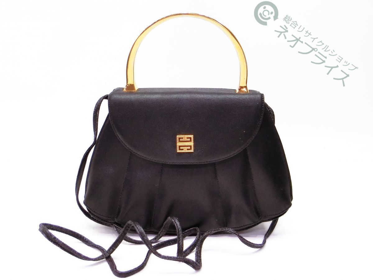 ◇N1976 GIVENCHY ジバンシー ロゴ メタルハンドル レザー 2WAY ハンド 