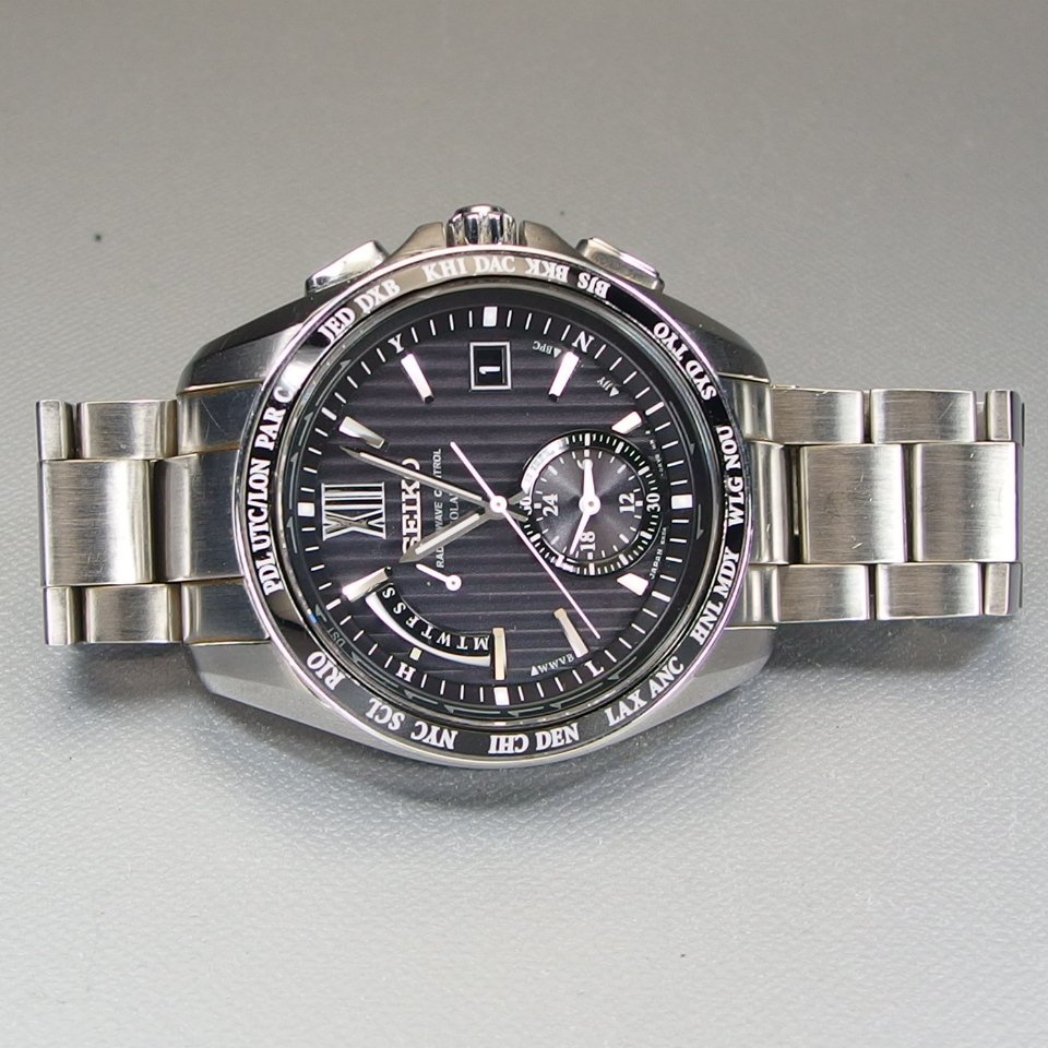 ジャンク SEIKO セイコー ブライツ SS ソーラー 8B54-0AW0 RADIO WAVE 