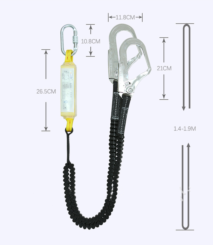  フルハーネス型用 2丁掛けタイプ ランヤード ダブルランヤード 伸縮 蛇腹式ロープ フック 安全帯用 一般作業用 1.4-1.9m(安全帯)｜売買されたオークション情報、yahooの商品情報をアーカイブ公 安全帯