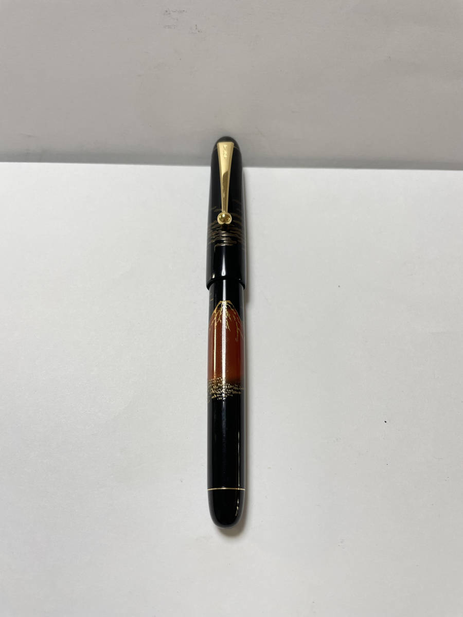 PILOT 14K 585 (M) 10 A393 赤富士 塗り パイロット 万年筆 中古品