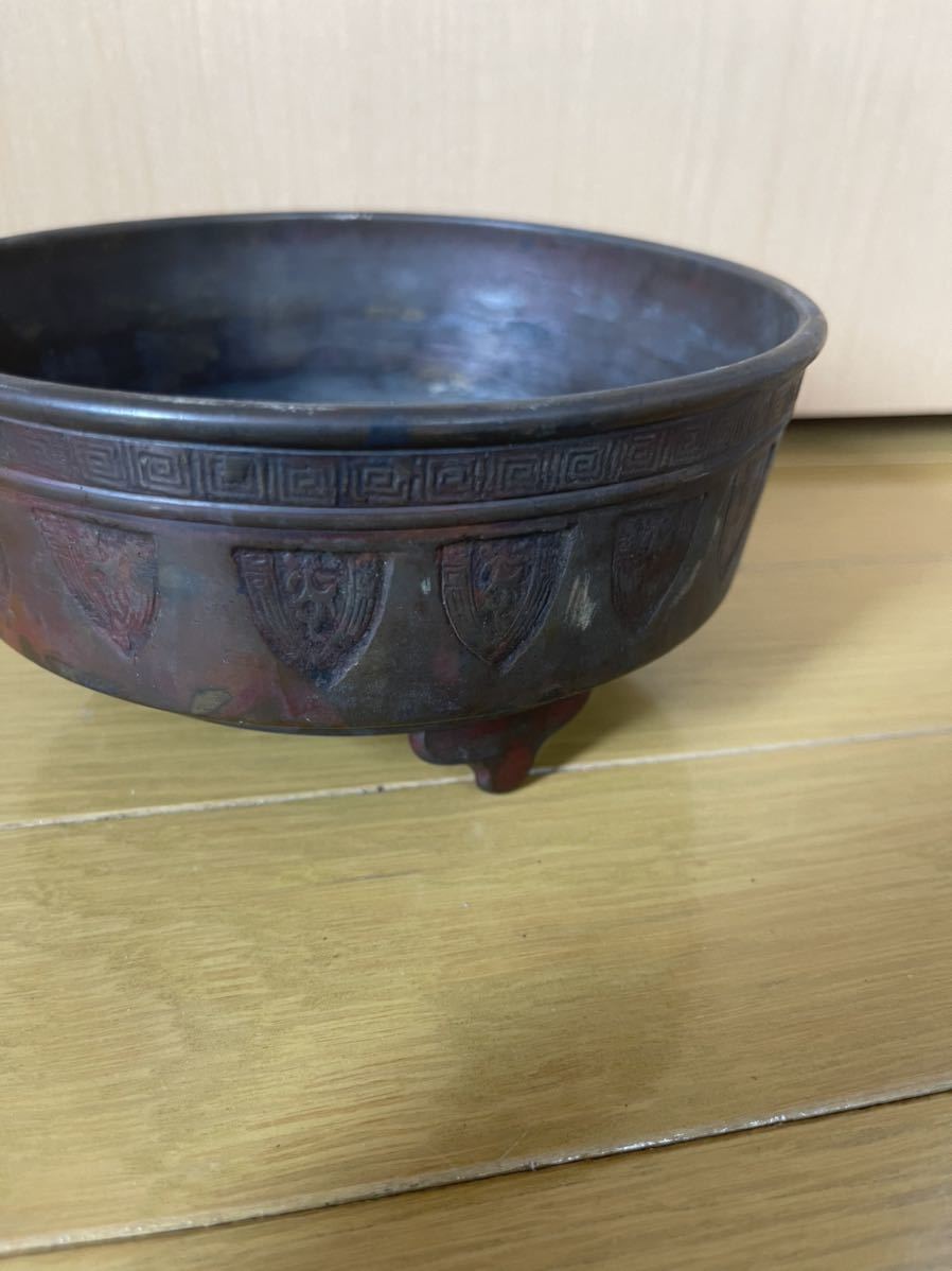 大明宣徳年製 銅器 古銅 香炉 三足 骨董品 古美術 中国 古玩 唐物