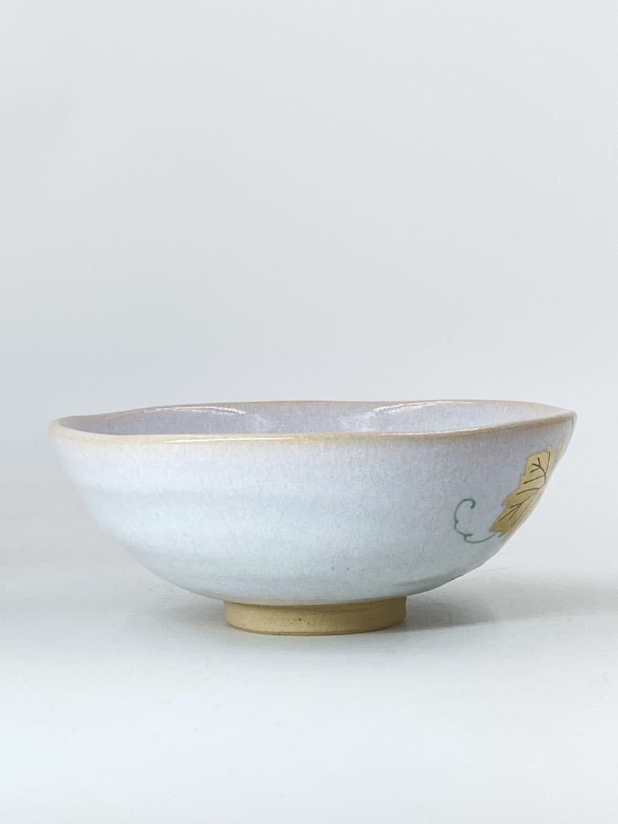 茶道具 色絵 八幡宗豊 自画 紫陽花絵 茶碗 真葛香斎 共箱 梅雨青水 京