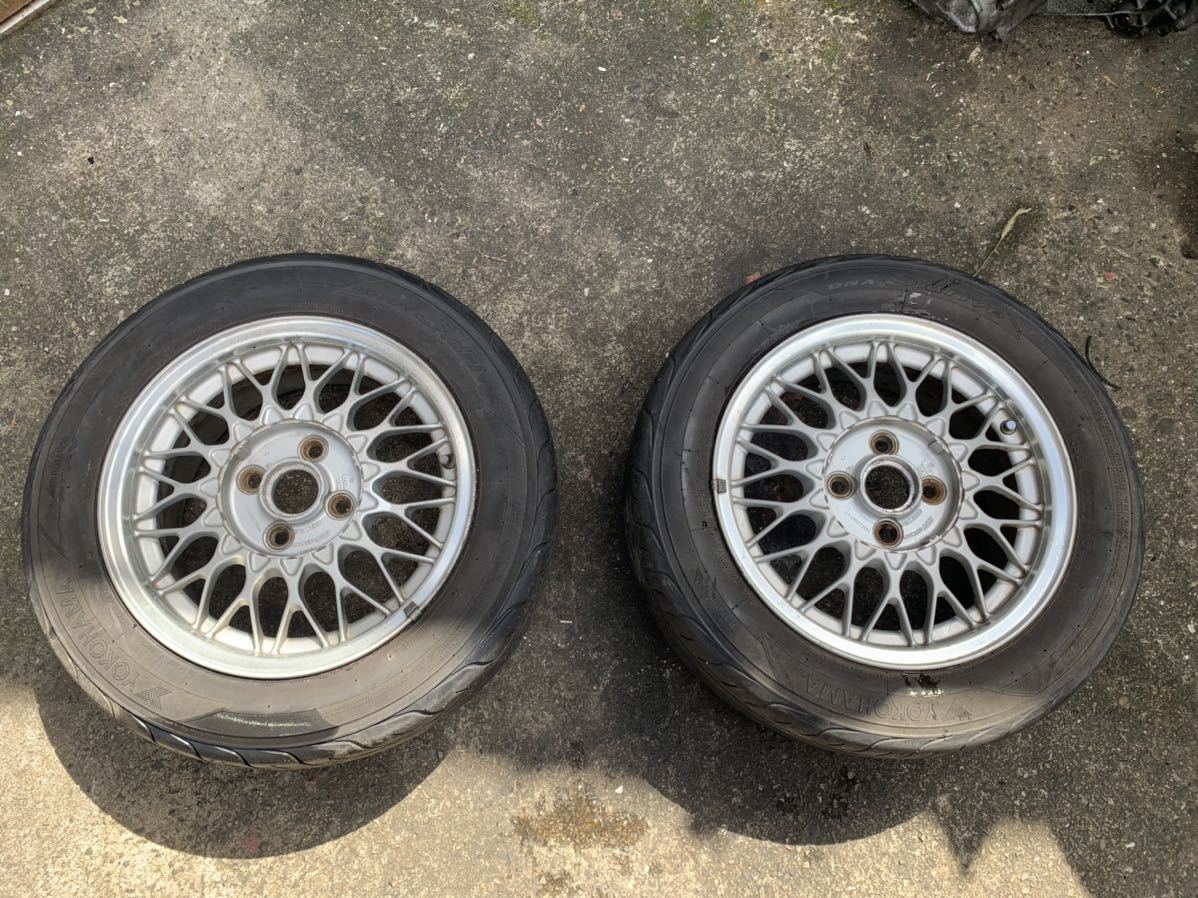 BBS メッシュ 6j+45 pcd100 4穴 2本 ロードスター純正 タイヤおまけ 14