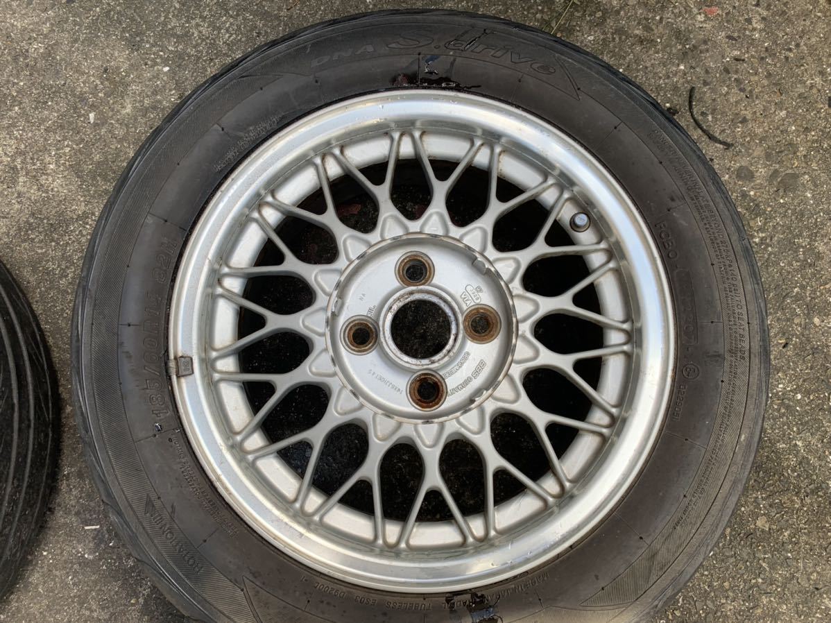 BBS メッシュ 6j+45 pcd100 4穴 2本 ロードスター純正 タイヤおまけ 14