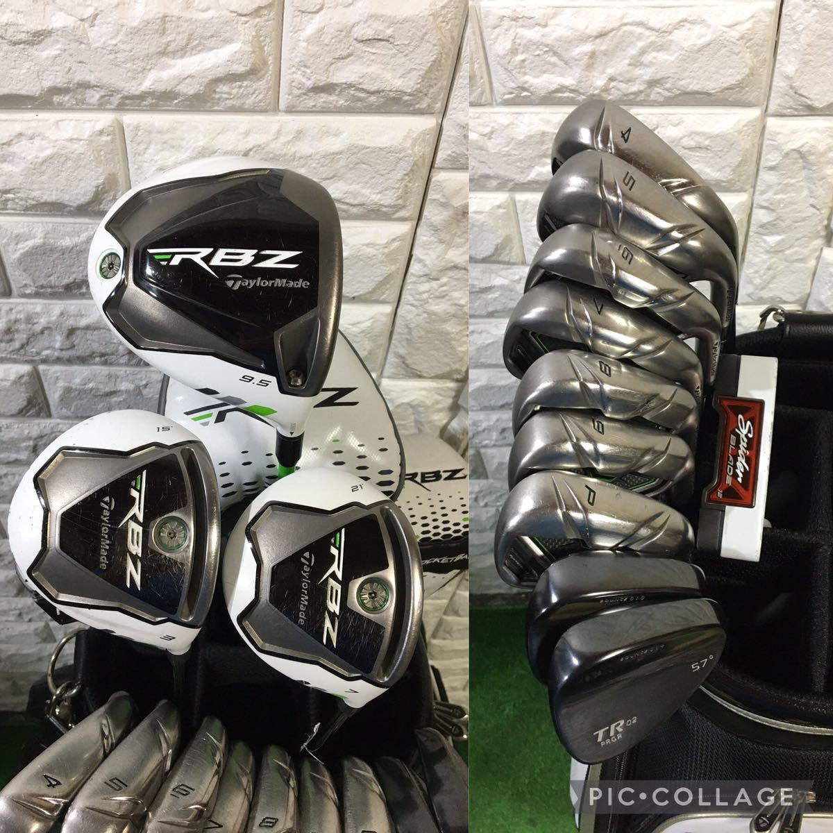 超豪華☆メンズゴルフクラブセット☆テーラーメイドRBZ☆キャディバッグ付 超豪華☆大人気白ヘッド☆テーラーメイド RBZ等 男性用ゴルフクラブ