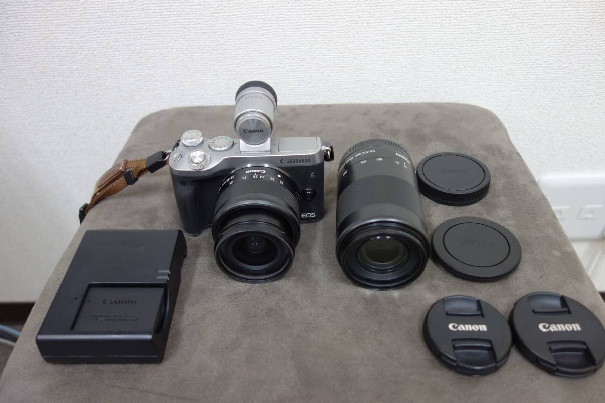 キャノン ミラーレス Canon EOS M6 ダブルズームEVFキット シルバー EF