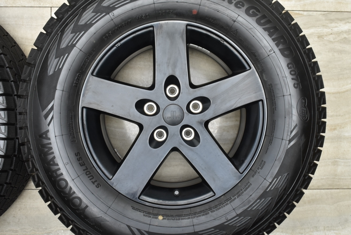 美品 バリ溝】トレイルランナー 17in 7.5J +38 PCD127 ヨコハマ アイス 