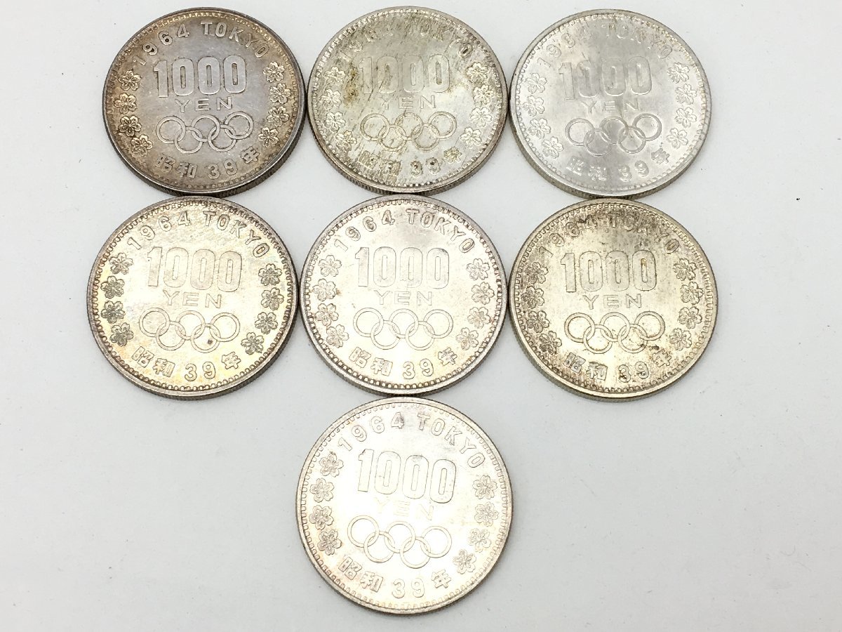 1964年 昭和39年 東京オリンピック記念 千円 銀貨 記念硬貨 7枚 7 1964年 昭和39年 東京オリンピック記念 千円 銀貨 記念硬貨 7枚 7