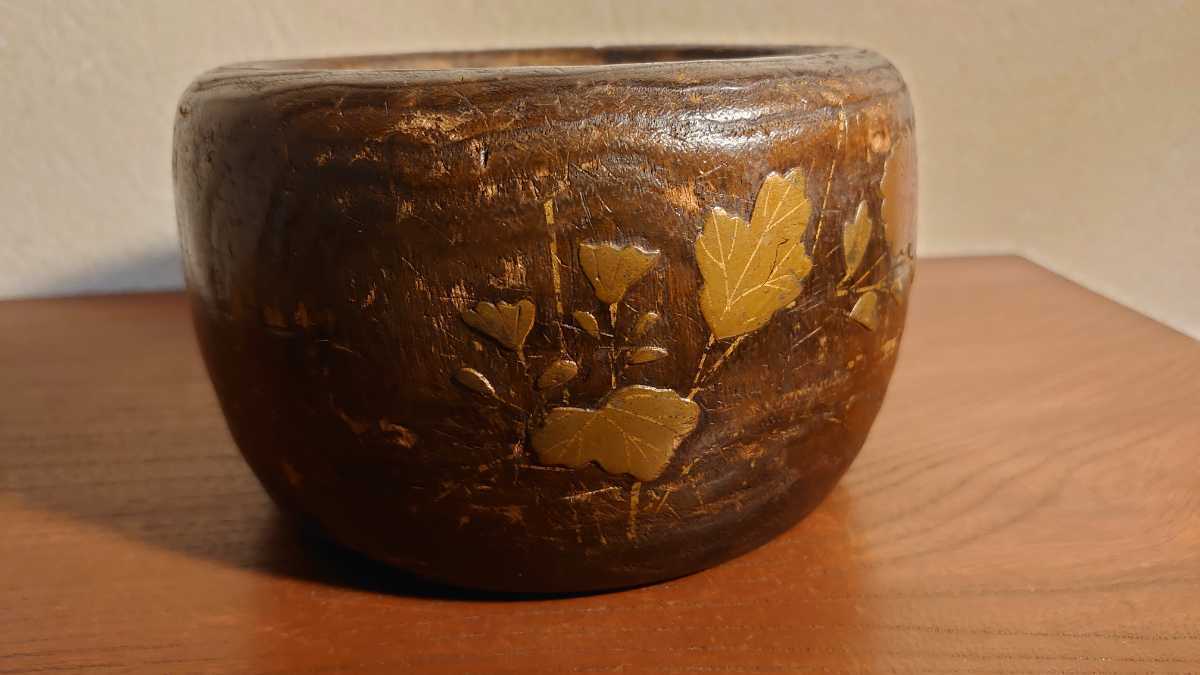 火鉢 煎茶道具 金沢蒔絵 金蒔絵 香炉 アンティーク火鉢 蔵出し 金沢 