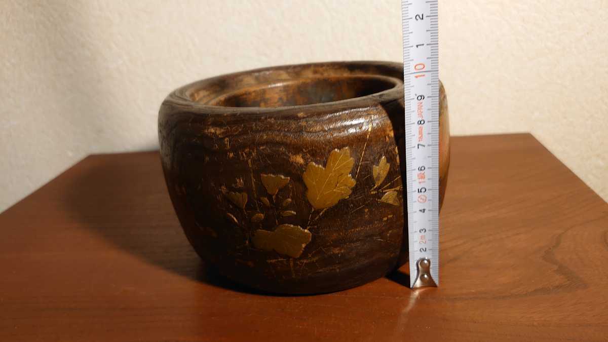 火鉢 金蒔絵 桐火鉢 螺鈿細工 螺鈿 香炉 草花 漆芸 菊 桐紋 幅