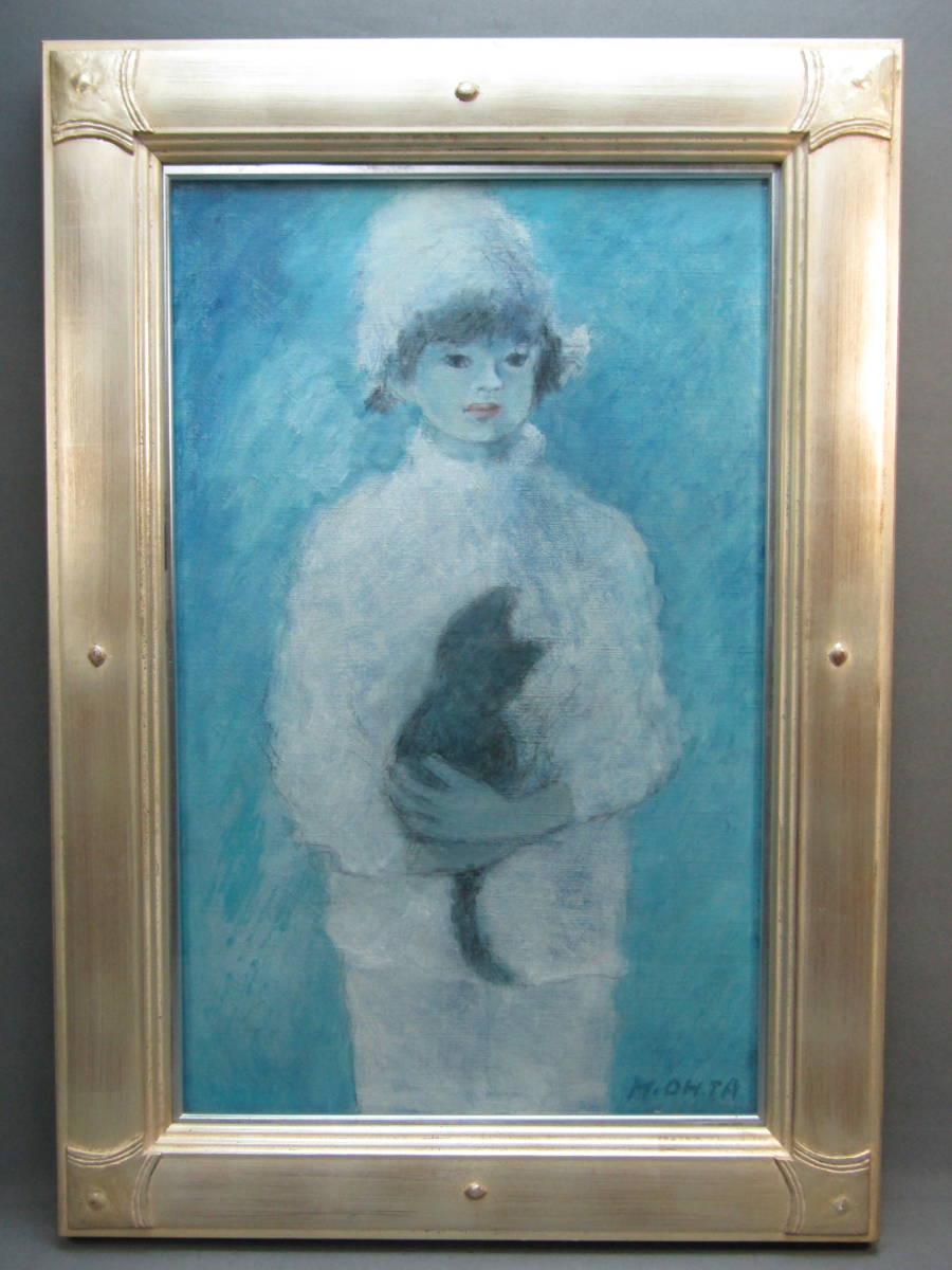 HOT，格安 油絵 油彩 子供と子猫 太田美恵子 1990年 48&times;67cm 額装(人物画)｜売買されたオークション情報、yahooの商品情報をアーカイブ公開 - オークファン 人物画