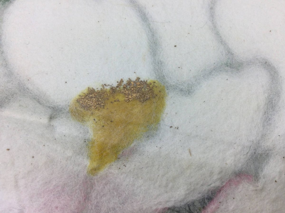 三】山内一生 牡丹 人間国宝 額装 小原和紙工芸 紙箱 栞付き ちぎり絵