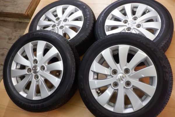 OKBB27g02スズキ純正アルミホイール+タイヤ 4本セット155/65R14