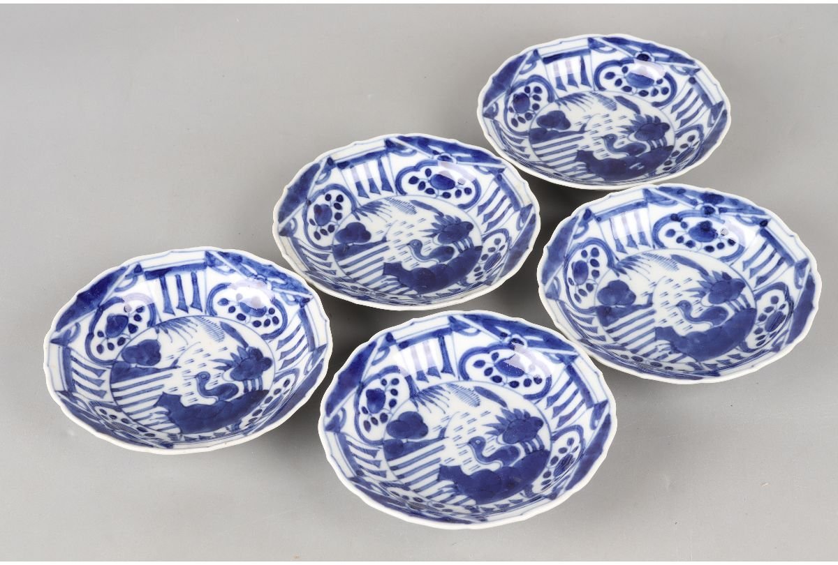 染付 小皿 新渡 (有)新原美術 powered by BASE 中国 風景人物文 古美術