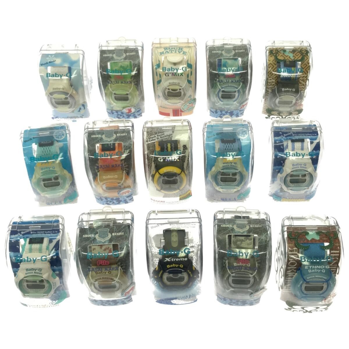 【未使用 腕時計 CASIO Baby-G 15本まとめ】File G’MIX X-treme Reef ETHNO-G 等 クォーツ QZ クロノグラフ デジタル 動作未確認 T464