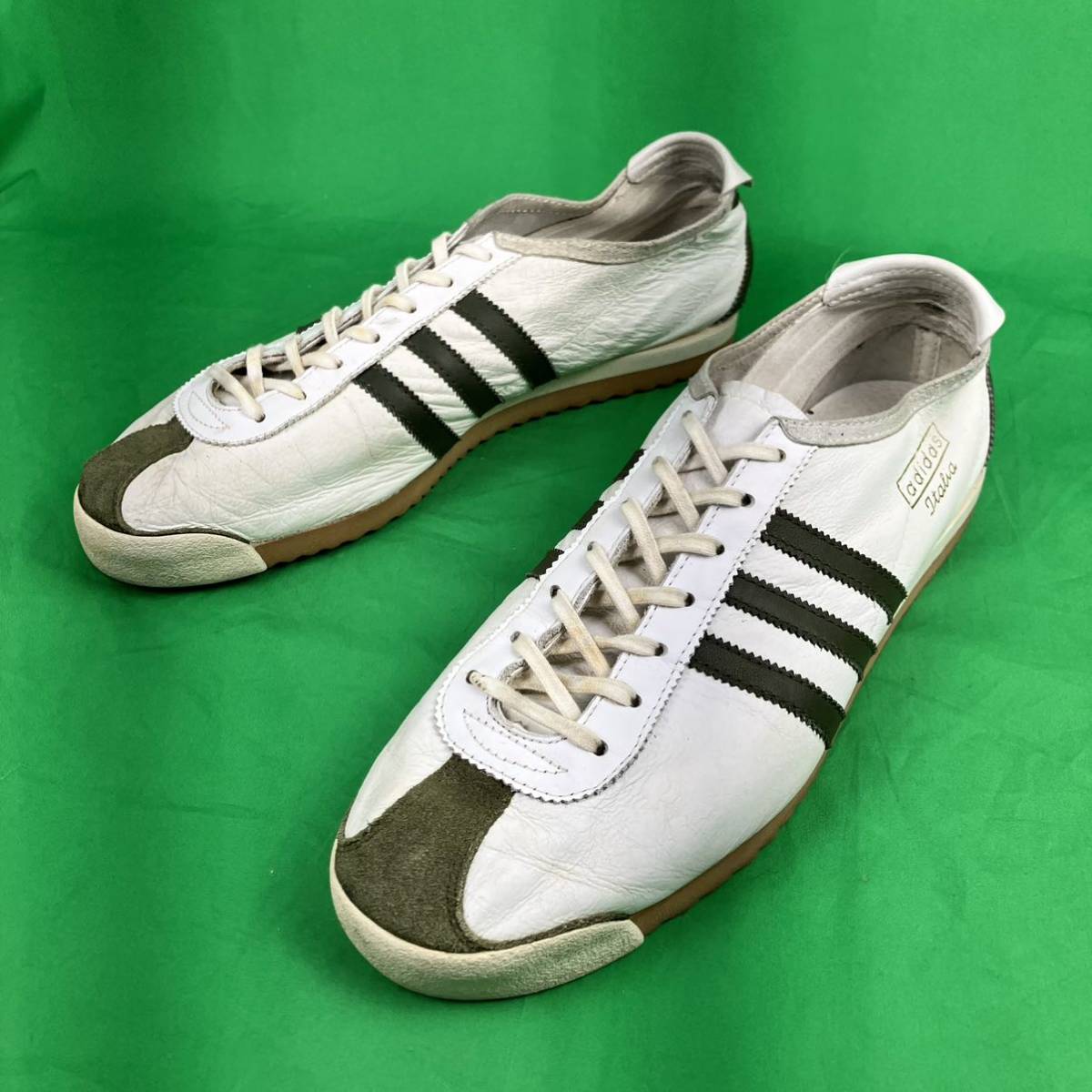 ☆希少☆ 即決 adidas ITALIA 28.5cm レザー ホワイト グリーン 