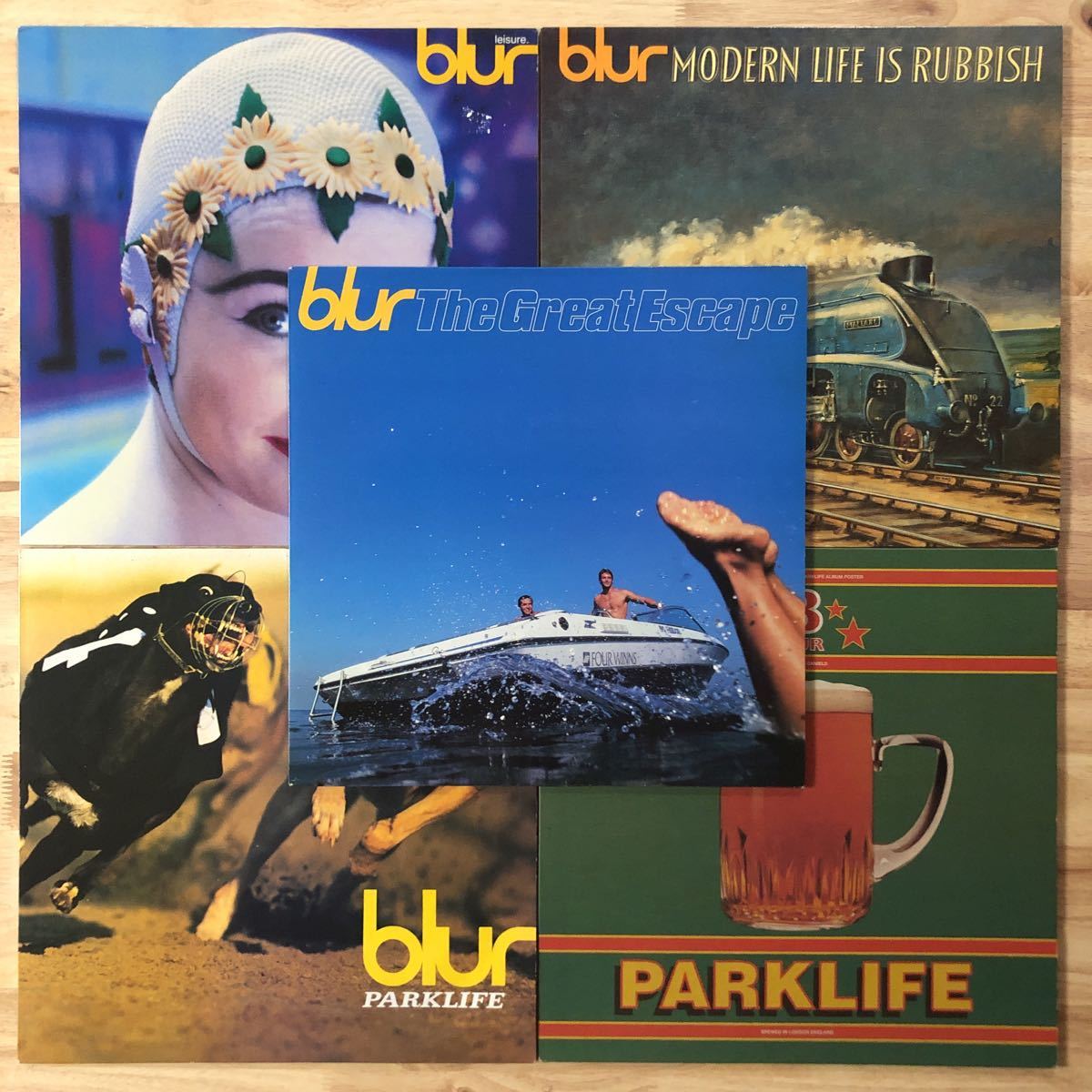 UK 正本盤 BLUR ザ GREAT ESCAPE LP LP BLUR すべてUKオリジナル5枚セット