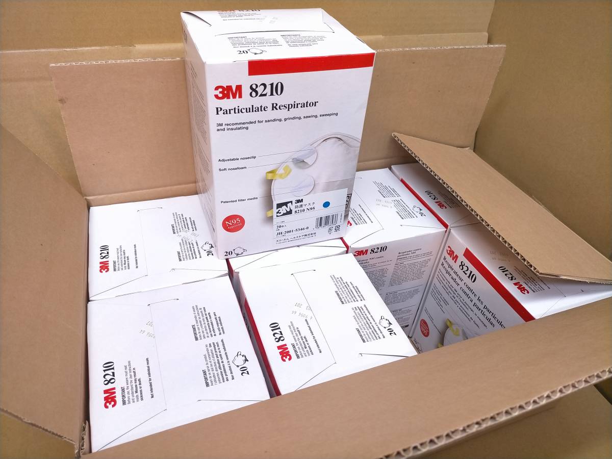 ３Ｍ 防護マスク ８２１０ Ｎ９５ 1箱 20入×8箱 3M 0 防護マスク APPROVED Masks 各20枚入
