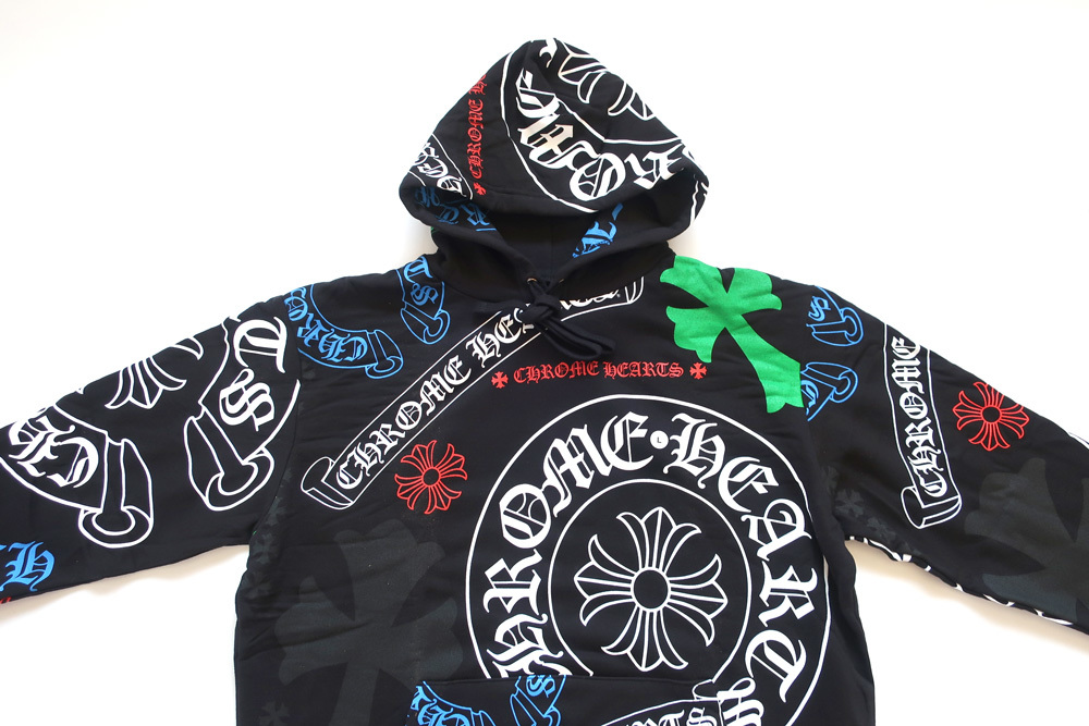 (XL)Chrome Hearts Cross Horseshoe Sweatshirtクロムハーツスウエットシャツパーカクロスホースシューズ黒