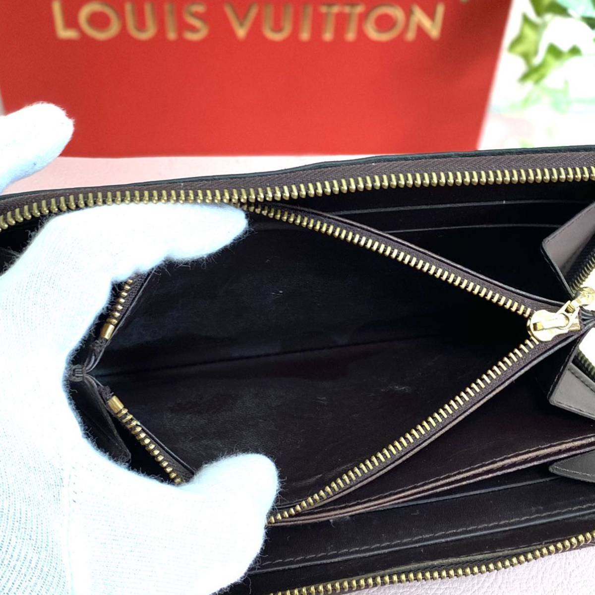 り*ん様 LOUIS VUITTON ヴェルニ ジッピーウォレット アマラント 箱