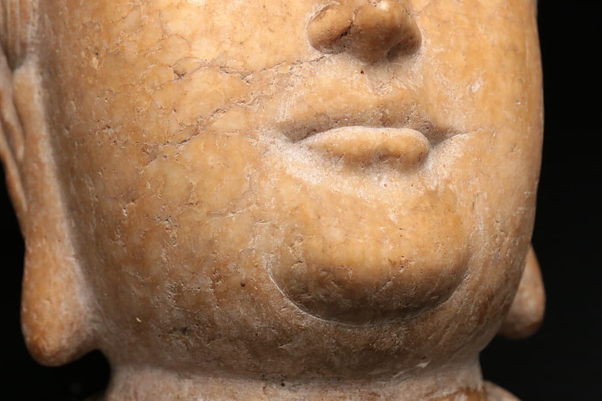 文化遺産オンライン 石造観音菩薩頭部 ◇鶴鳴堂◇中国・時代物 ◇鶴鳴 