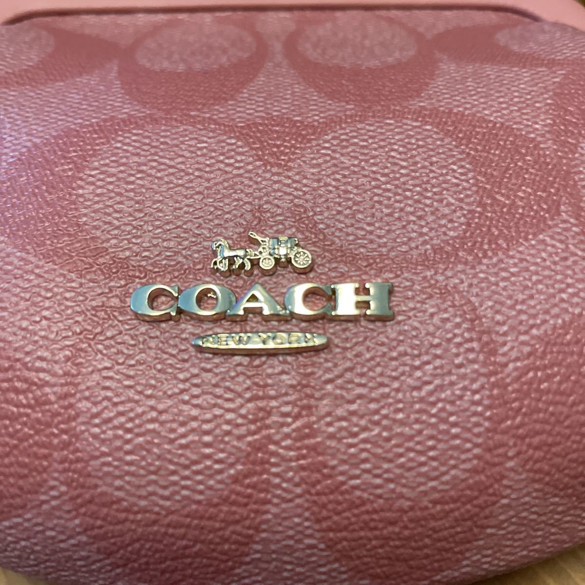 ☆1円スタート【新品未使用】COACH コーチ キスロック ピンク コイン 