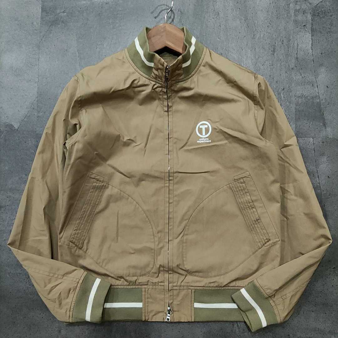 ◆ 良品!! '09SSモデル' 『 uniform experiment 』 ジップアップ MA-1 ブルゾン size2 ベージュ 紳士服 riri ユニフォームエクスペリメント Uniform School dForce ラグジュアリーウェア!! AZ ミズノ
