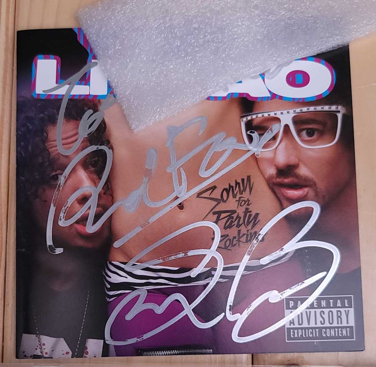 直筆サイン入り 直筆サイン Sorry for Party Rocking LMFAO CD 希少