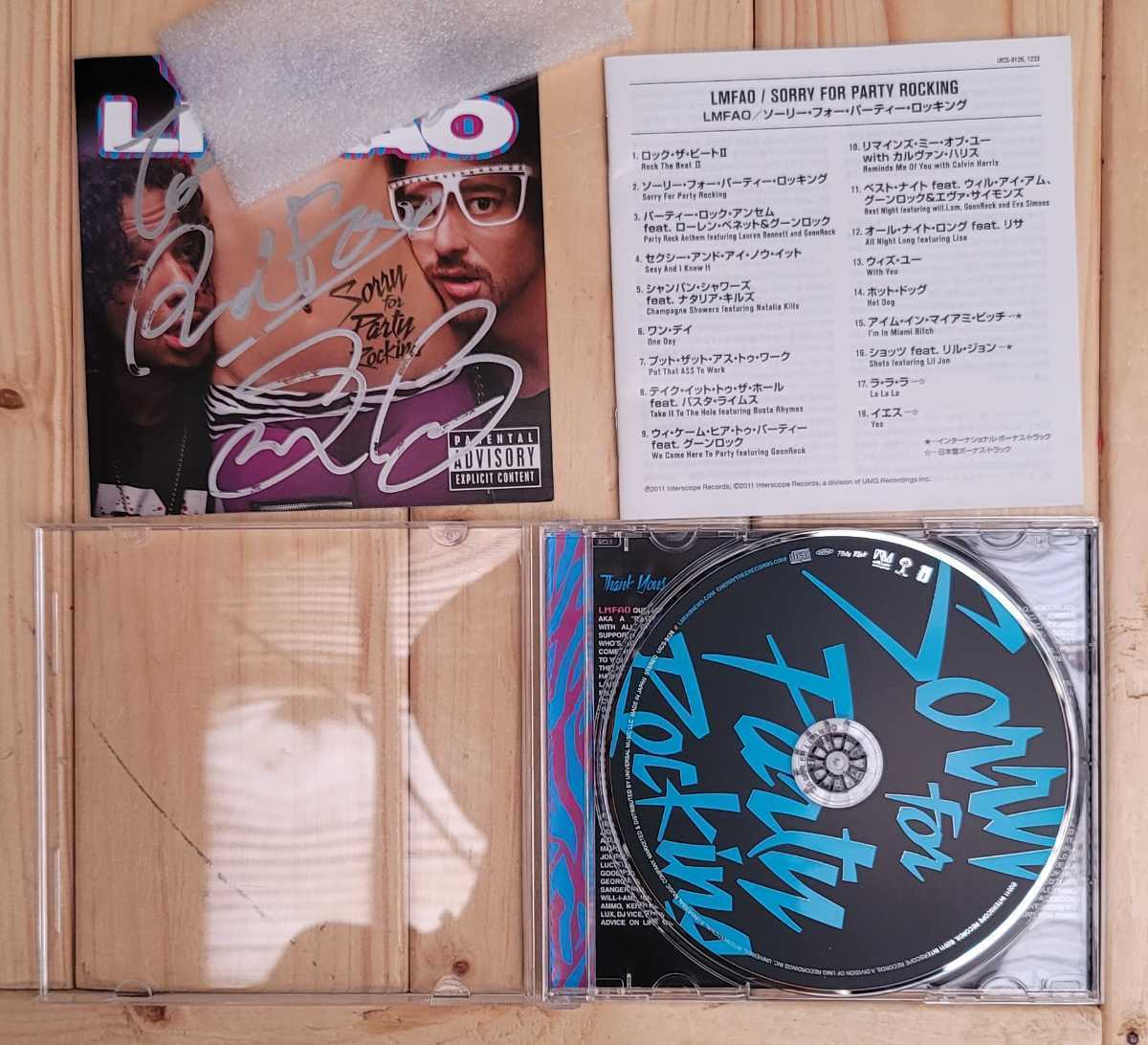 直筆サイン入り 直筆サイン Sorry for Party Rocking LMFAO CD 希少