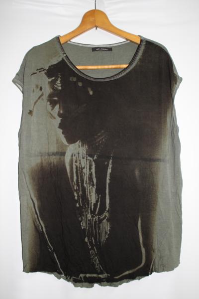 新品 14th Addiction KMRii ムラ染め 総柄 Tシャツ ベスト 半袖