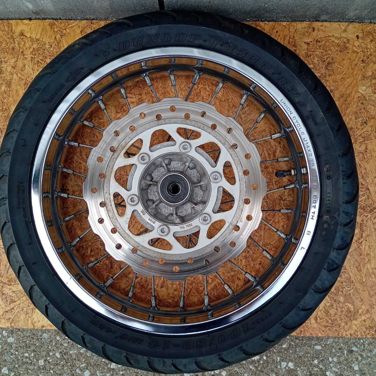 KLX125 dトラッカー125前後ホイールセット ☆Dトラッカー125純正ホイール前後セットタイヤ・ローター・スプロケ付