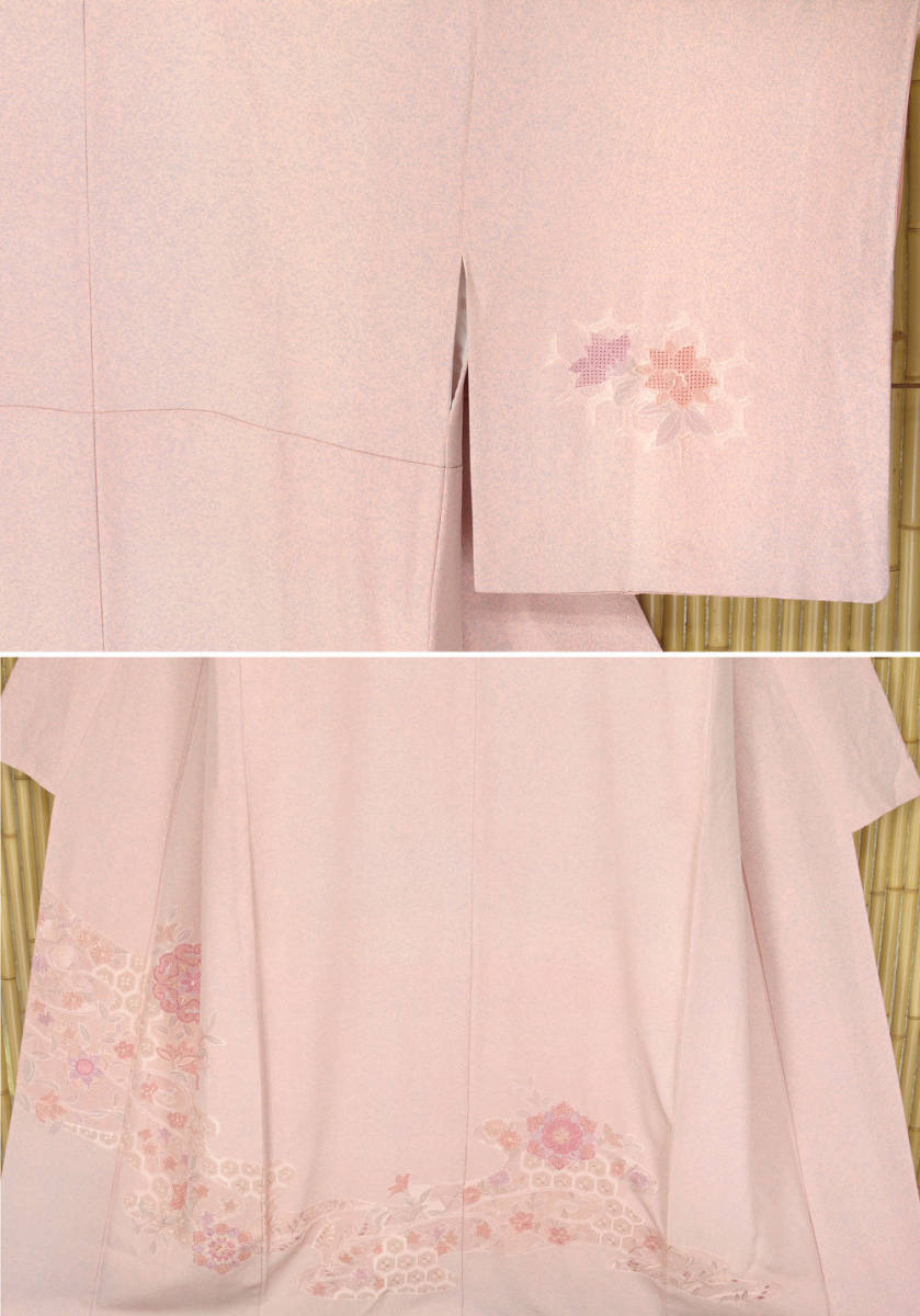 【京かんざし】s-207★付下げ 蘇州刺繍　叩き染め★即決送料無料！★ きものcocon☆訪問着☆身丈164.5&frasl;裄67&frasl;正絹&frasl;グレー系&frasl;辻ヶ花 創業祭SALE 特選工芸総手刺繍訪問着 SUMINEKO“スミネコ”刺繍入りレザーウォレット | 流儀圧搾