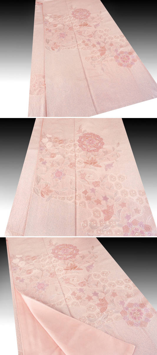 【京かんざし】s-207★付下げ 蘇州刺繍　叩き染め★即決送料無料！★ きものcocon☆訪問着☆身丈164.5&frasl;裄67&frasl;正絹&frasl;グレー系&frasl;辻ヶ花 創業祭SALE 特選工芸総手刺繍訪問着 SUMINEKO“スミネコ”刺繍入りレザーウォレット | 流儀圧搾