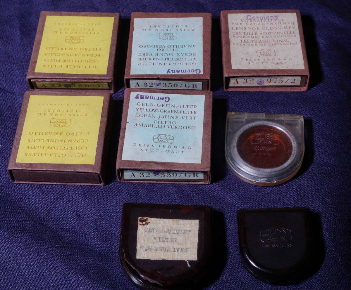 zeiss ikon フィルター、元箱、ベークライトケースデットストック 1940