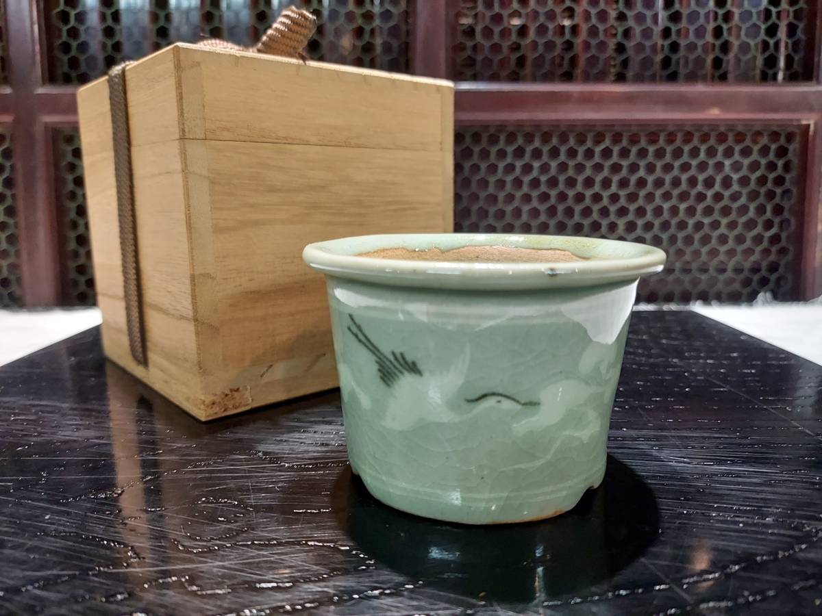 高麗 & Antique 蛇韻律 Poetics 青磁白黒象嵌雲鶴文鉢 骨董と詩学 