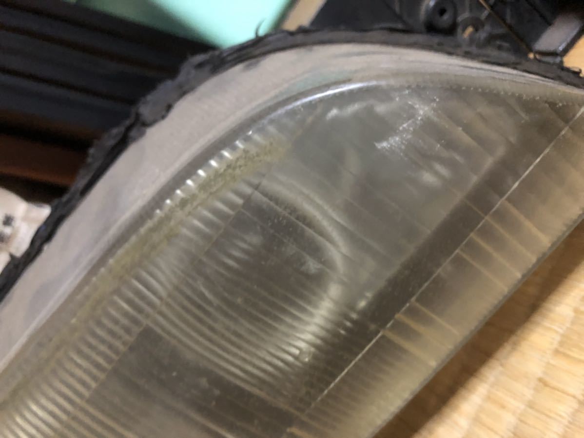 日産 S14 シルビア 純正 加工 ヘッドライト左右 加工用 予備 プロジェクター レッド イカリング ホワイト ブラックアウト風 シルビア S14 純正 左右セット!!本州は送料 加工品です 絶版