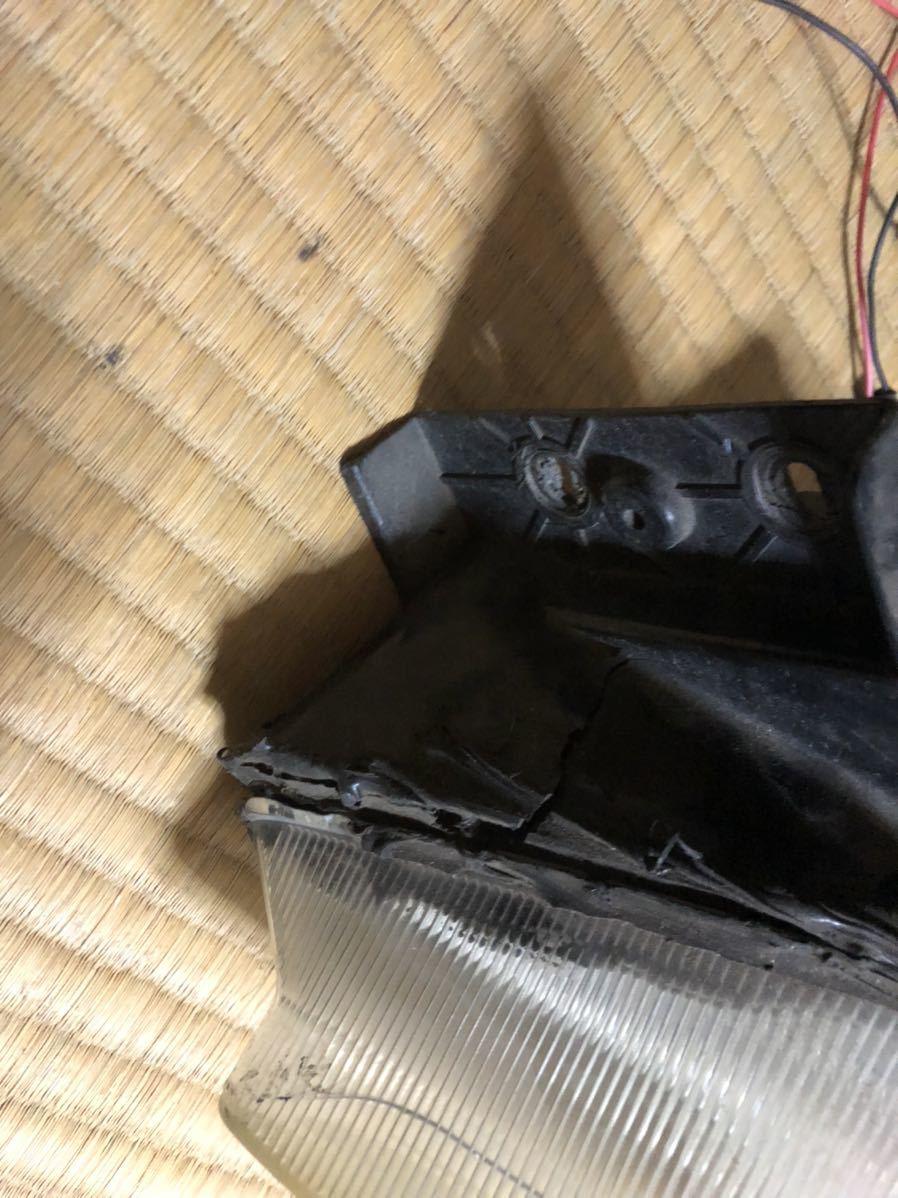 日産 S14 シルビア 純正 加工 ヘッドライト左右 加工用 予備 プロジェクター レッド イカリング ホワイト ブラックアウト風 シルビア S14 純正 左右セット!!本州は送料 加工品です 絶版