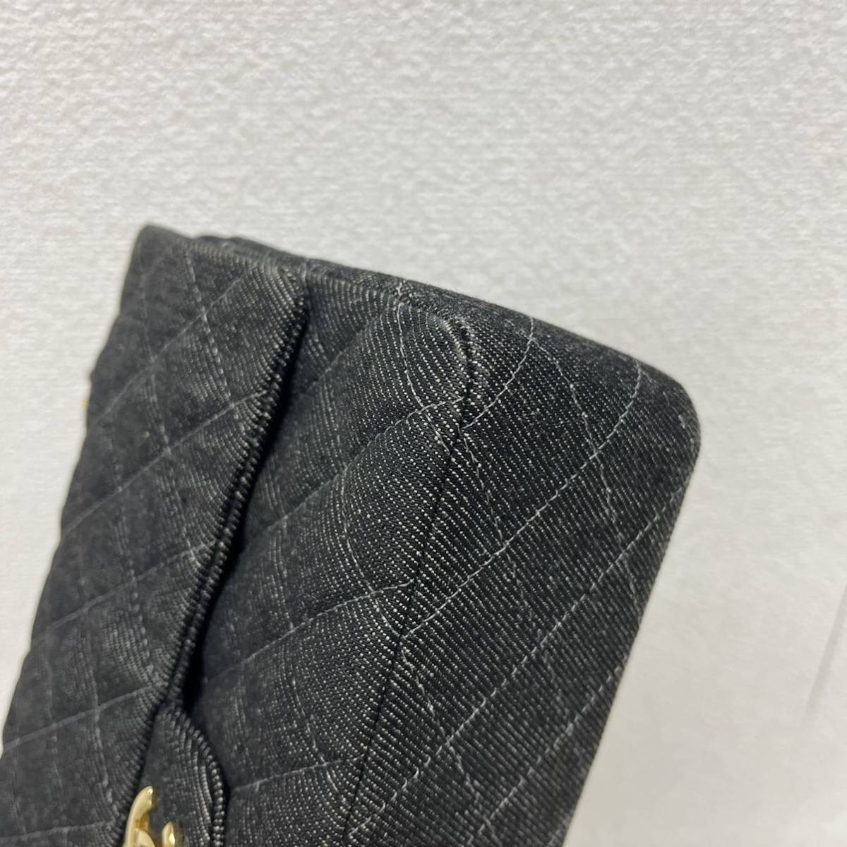 高級 美品 CHANEL シャネル ５番台 ココマーク ターンロック デニム マトラッセ ダブルフラップ チェーン ショルダーバッグ