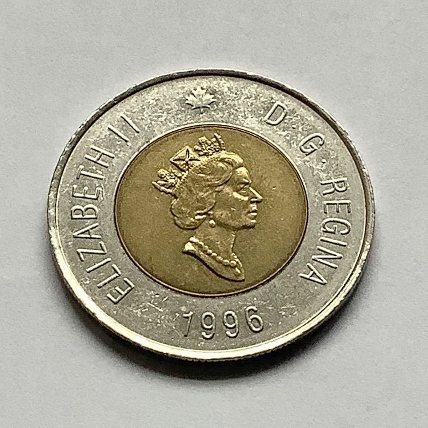 希少 1996年発行のカナダの2ドル硬貨です。 希少品セール】カナダ 2ドル硬貨 1996年 1枚(北アメリカ)｜売買された