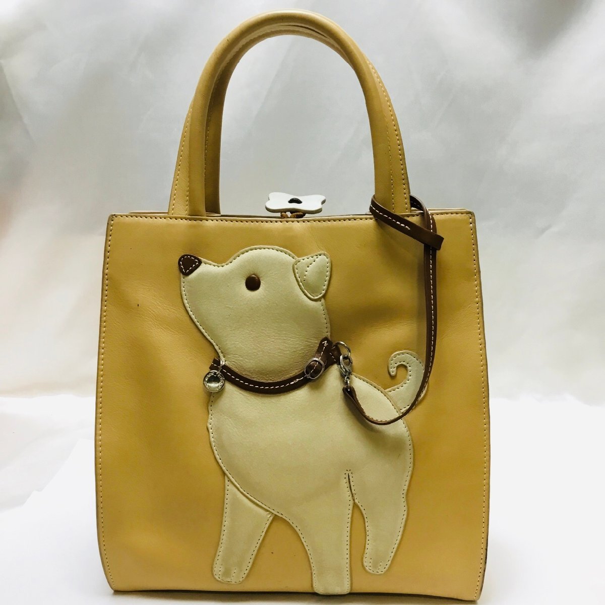 キタムラ レザー Kitamura ハンドバッグ 犬モチーフ トートバッグ 希少 