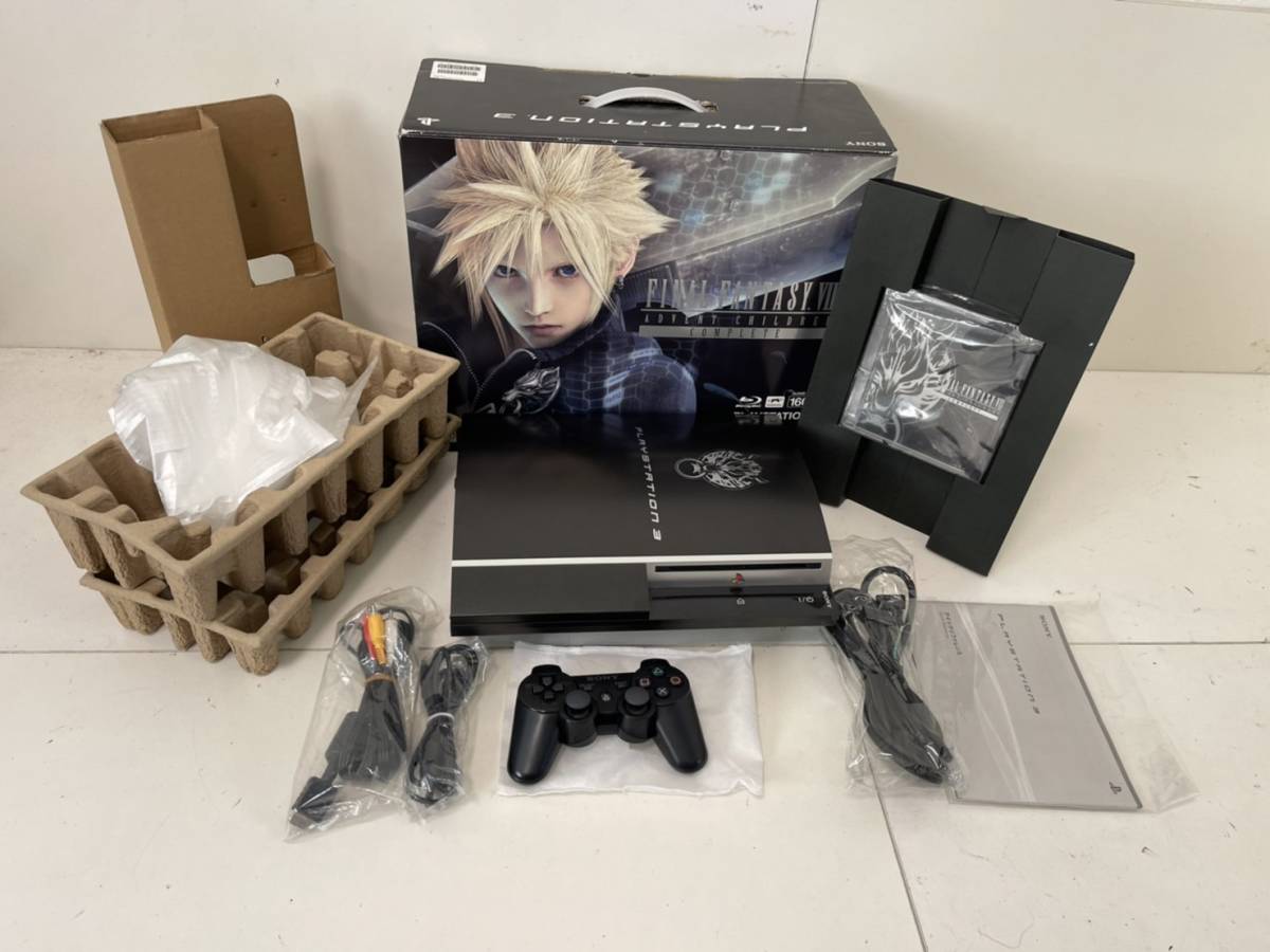 完品 PS3 本体 高容量HDD 1TBへ換装済 CLOUD BLACK ファイナル 