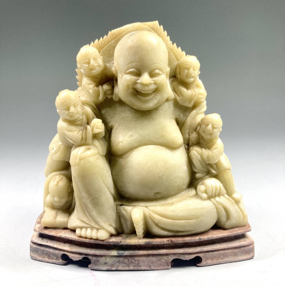 ◇鶴鳴堂◇時代物 マンモス材 女性人物像彫り件 極細工 古置物 古擺件
