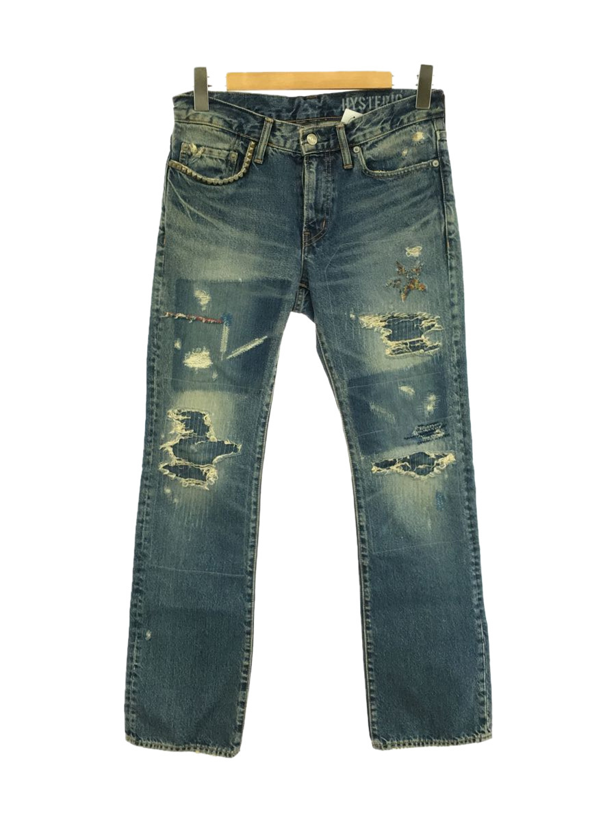 本物保証，豊富な HYSTERIC GLAMOUR SSR加工デニム/スタッズ/KINKY JEANS/ブーツカットパンツ/30/デニム/BLU(Mサイズ)｜売買されたオークション情報、yahooの商品情報をアーカイブ公開 - オークファン Mサイズ