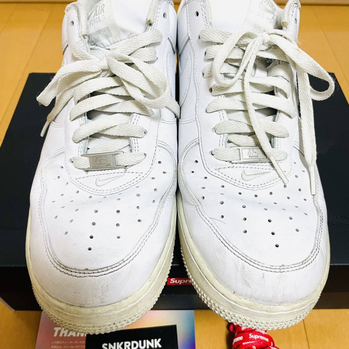Supreme Nike Air Force 1 Low White Red US10.5 28.5cm 21ss 2021年 