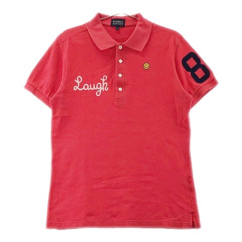 PEARLY GATES パーリーゲイツ 半袖ポロシャツ ニコちゃん刺繍 レッド系