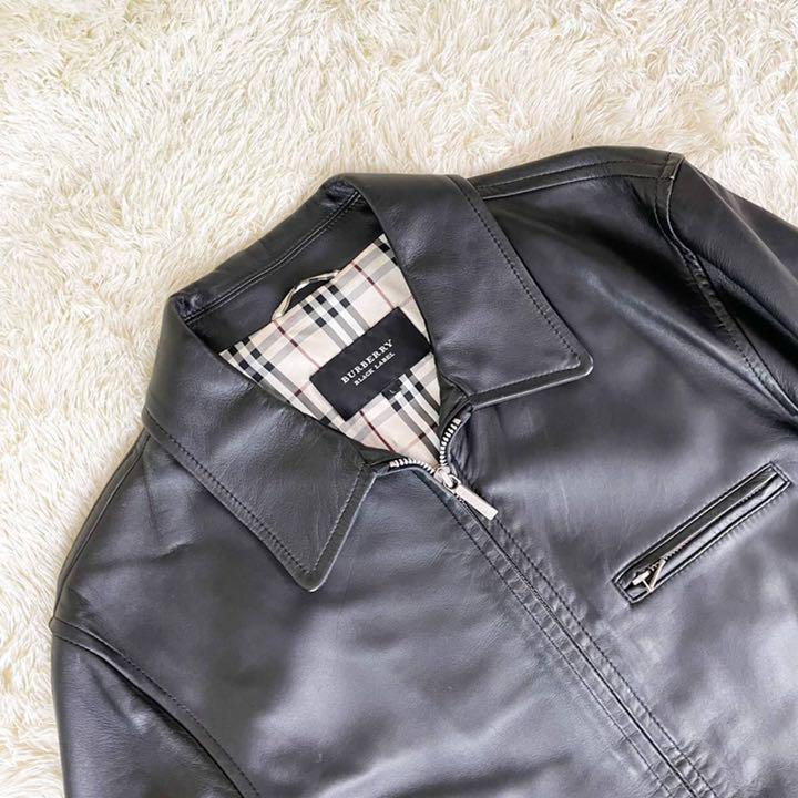 ☆希少Lサイズ☆圧巻！ラムレザー☆バーバリーブラックレーベル 